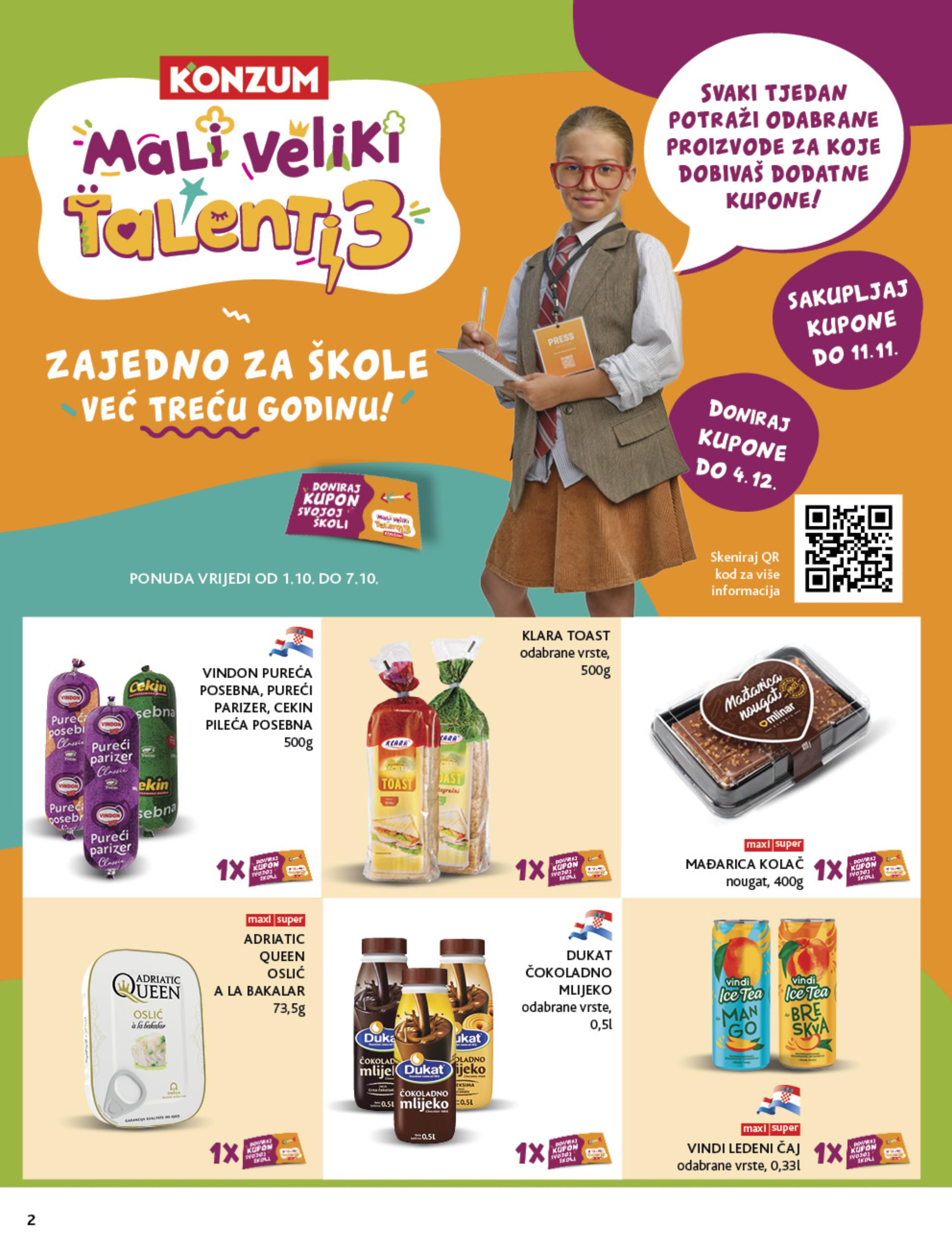 Stranica 2. Konzum kataloga - Akcije od 01.10. do 07.10.2025.