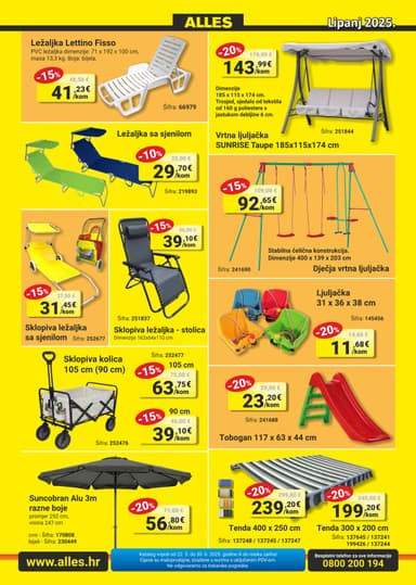 Sklopiva ležaljka sa sjenilom