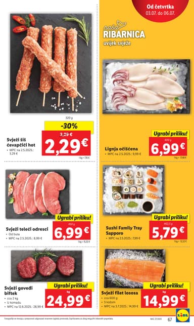 Svježi teleći odresci