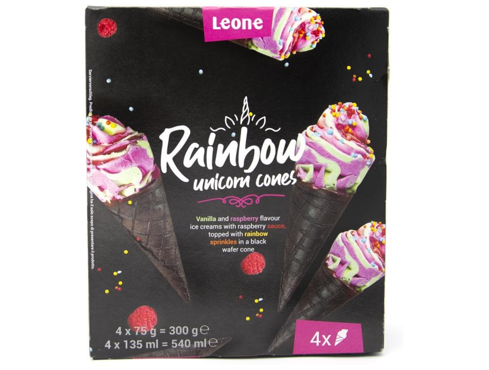 Sladoled 1 pak, 4 x 135 ml Rainbow, Leone