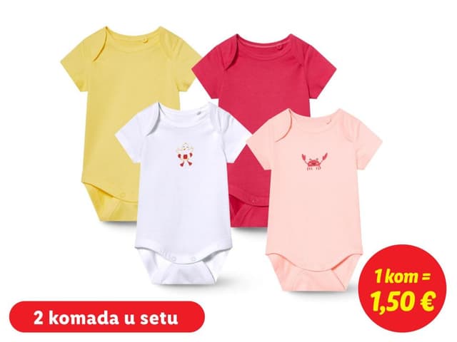 Bodiji za bebe 2 komada u setu