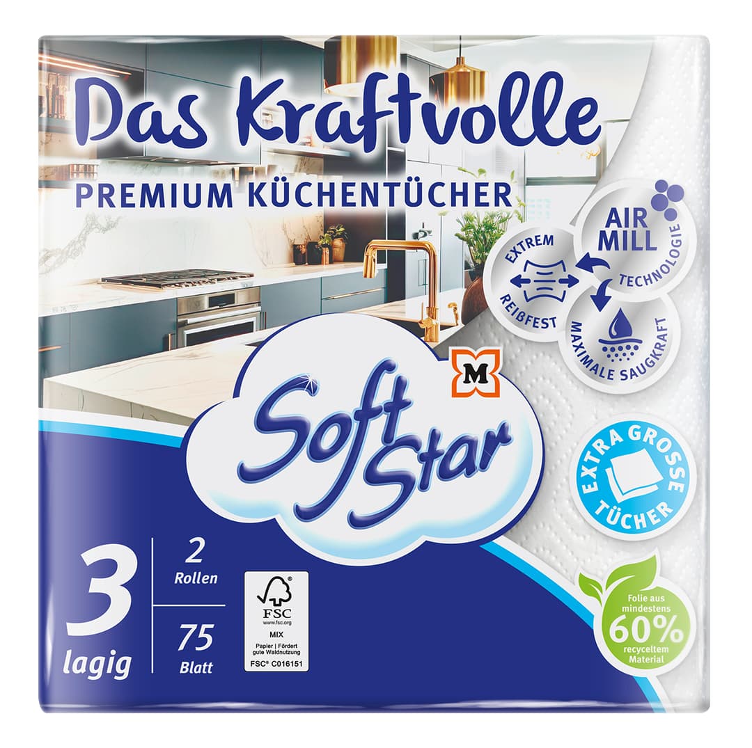Premium papirnati ručnici 3-slojni 2 x 75 listića Softstar