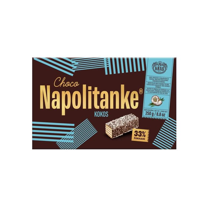 Napolitanke choco/choco kokos 250g Kraš
