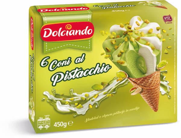 Sladoled kornet od pistacija 6 KOM, 450 g
