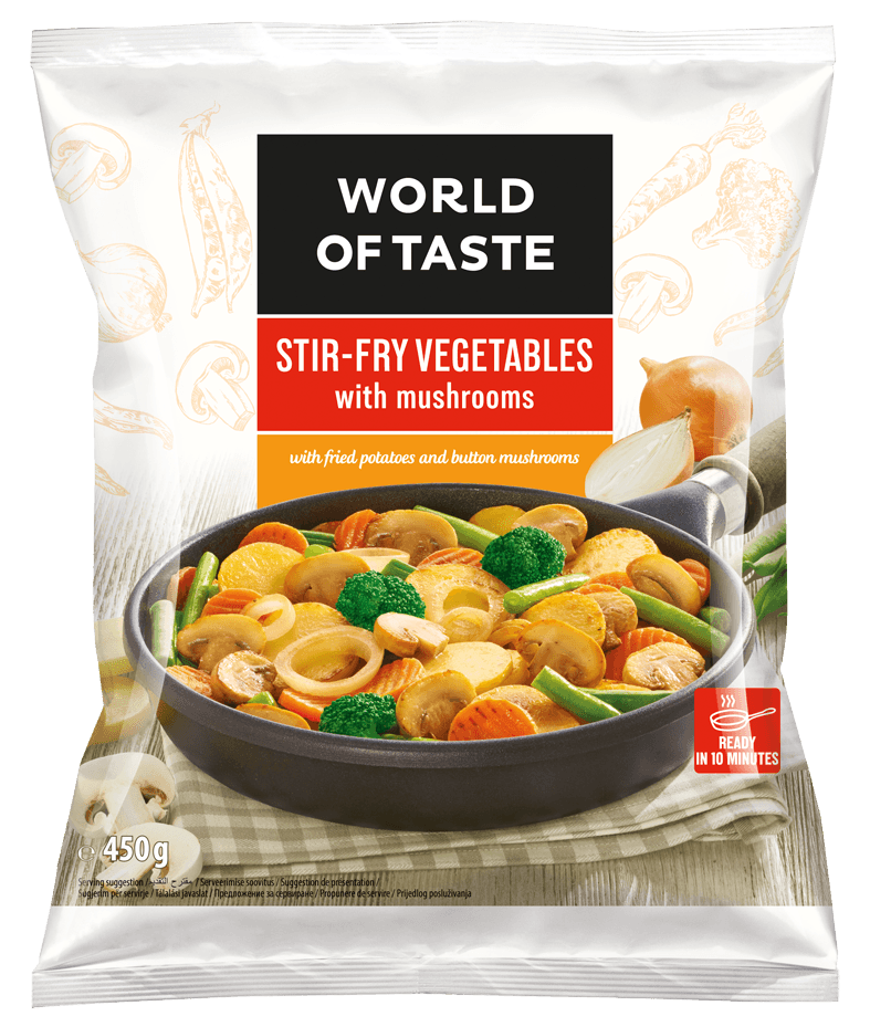 Stir-fry vegetables with mushrooms 450 g World of Taste