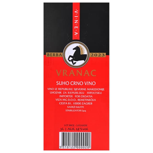 Vino vranac 3l b in b