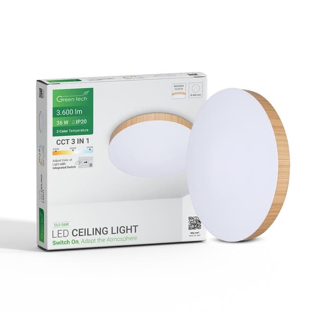 Led plafonjera s drvenim okvirom