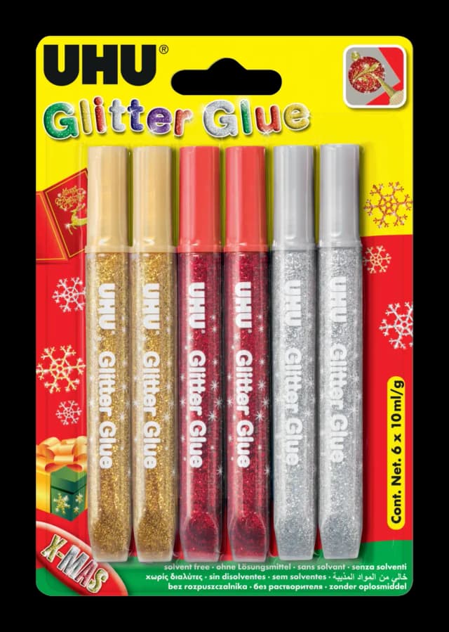 Glitter ljepilo sa šljokicama deko 6x10 ml