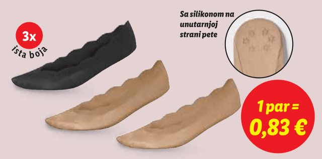 Ženske stopalice 3 para u setu
