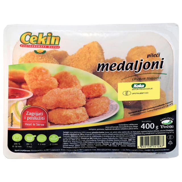 Panirani pileći medaljoni 400 g Cekin