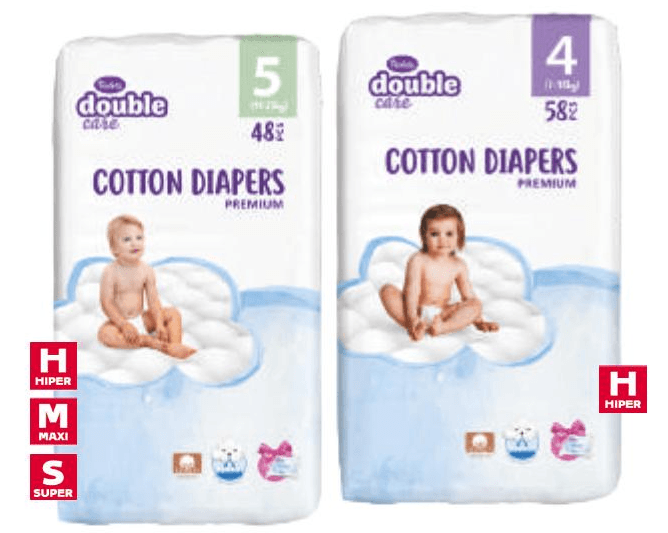 Dječje pelene 44 kom - 58 kom double care