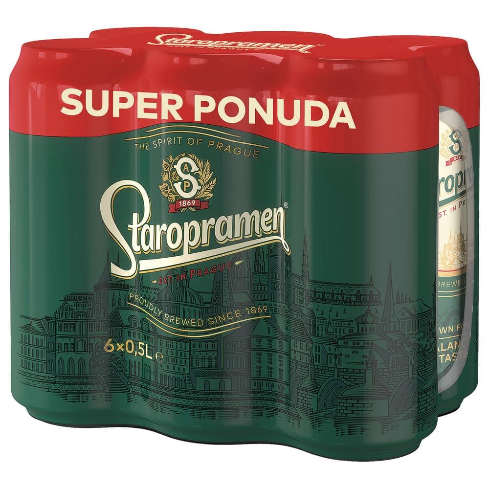 Pivo 6 x 0,5 L Staropramen