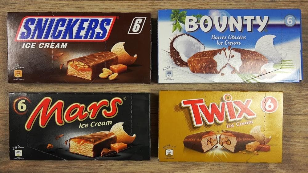 Sladoled 205 g - 274 g Mars, Twix, Snickers, Bounty