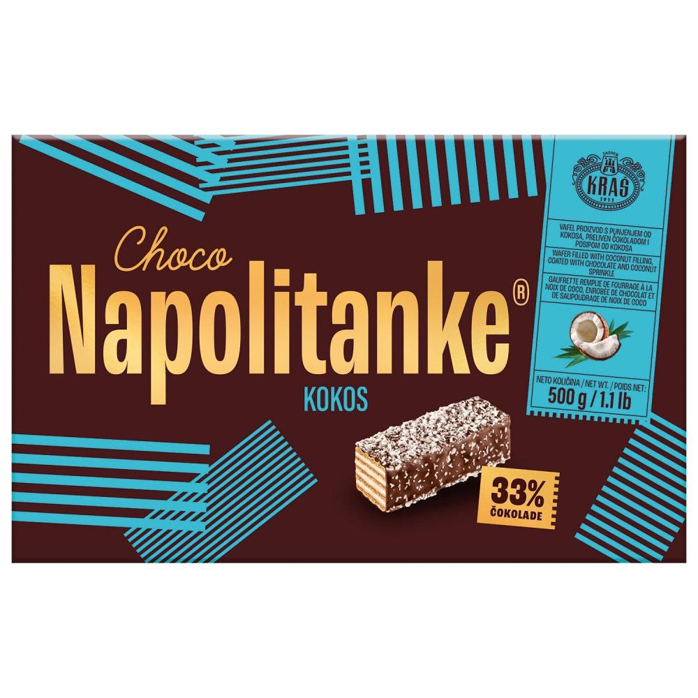 Napolitanke s čokoladnim preljevom 500g
