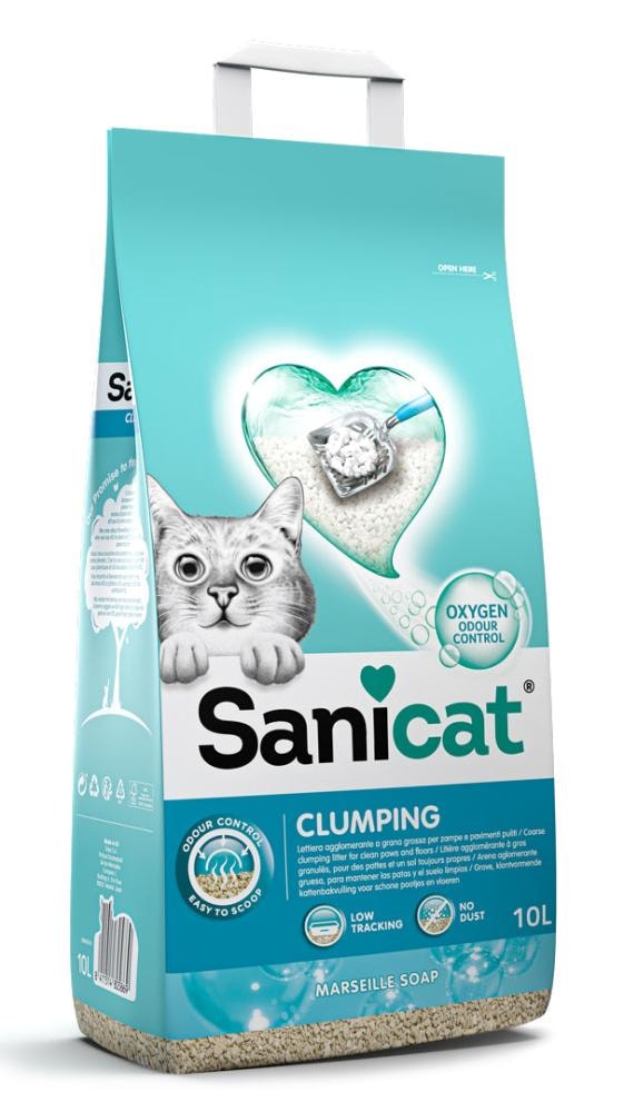 Sanicat marseille soap, grudajući mineralni pijesak za mačke 10l
