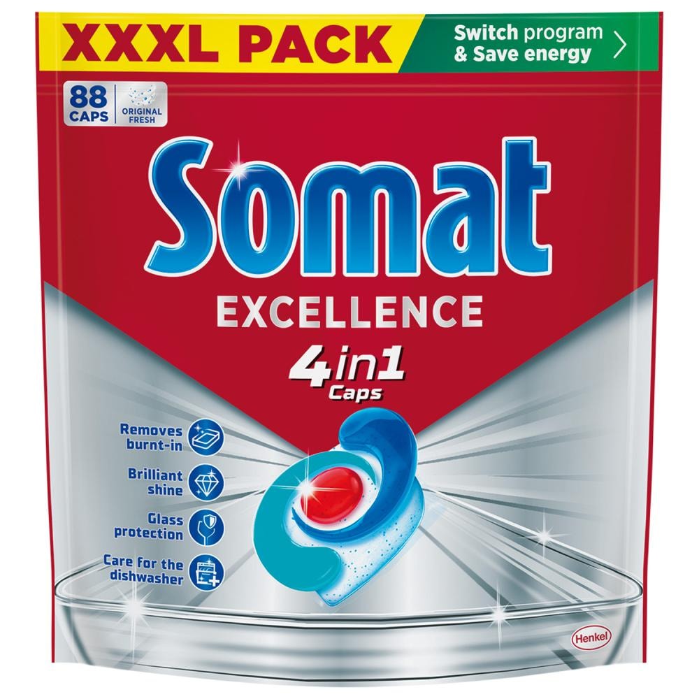 Tablete za strojno pranje posuđa somat excellence 4u1 88 kom