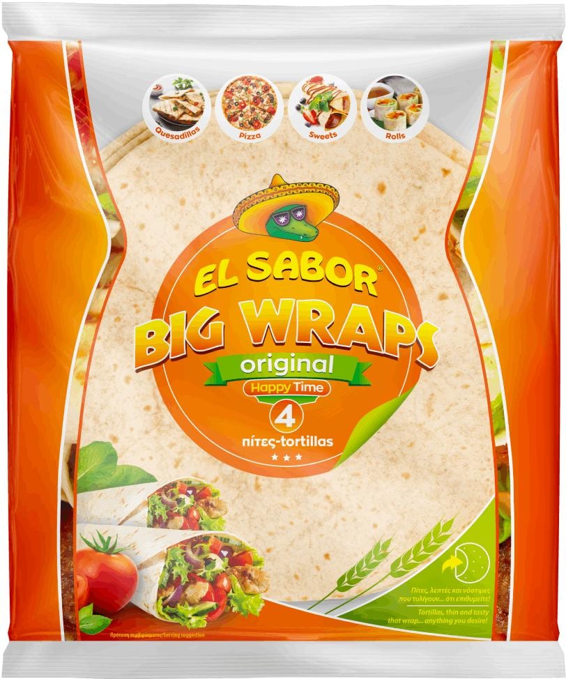 Tortilja big wraps 245 g, 4/1