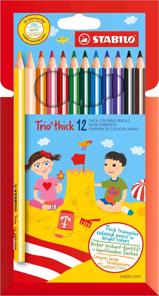 Trio thick pencils 12