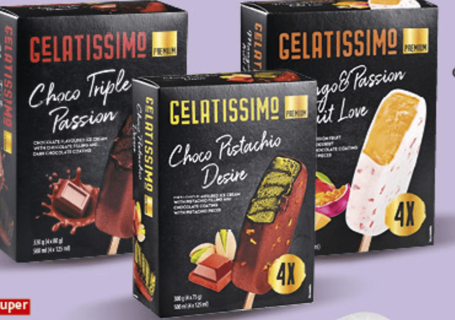 Gelatissimo choco triple passion 4x125ml