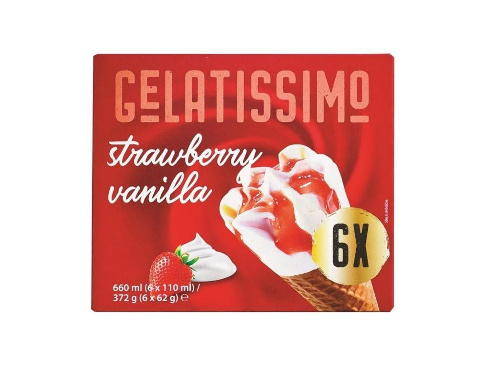 Gelatissimo kornet sladoeld 6x110ml