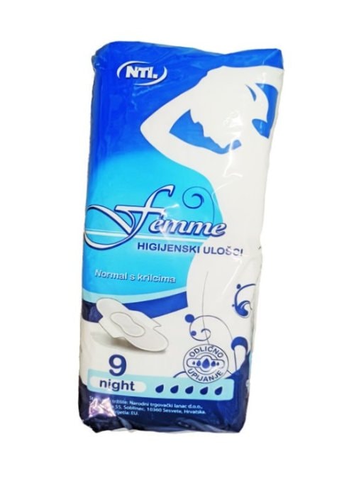 Femme higijenski ulošci night normal 9 kom