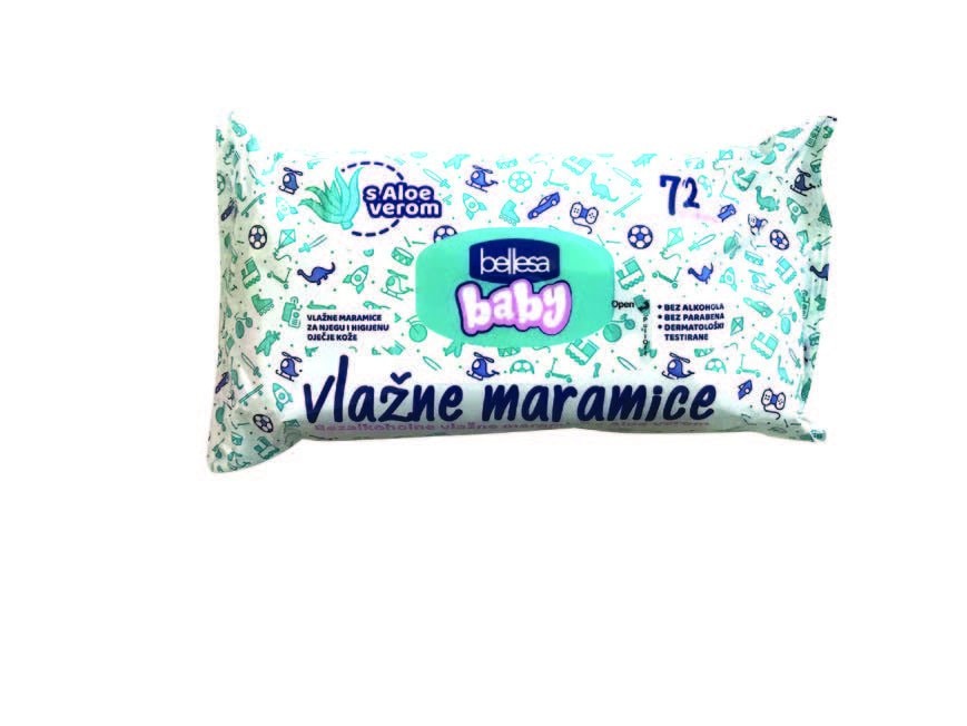 Bellesa baby vlažne maramice refill 72 kom