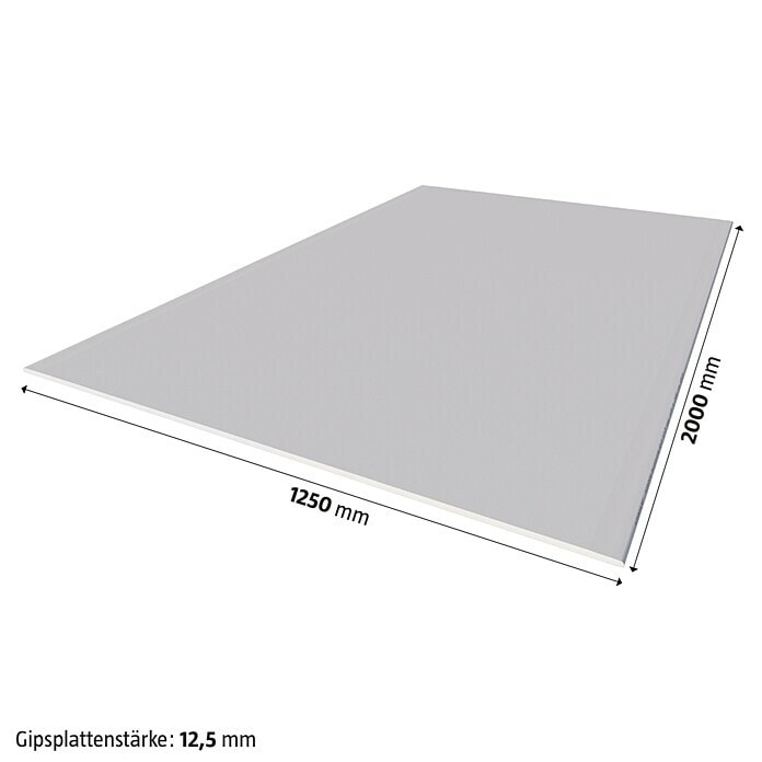 Gipsana ploča 'gkb' d 2.000 x š 1.250 x deb. 12,5 mm