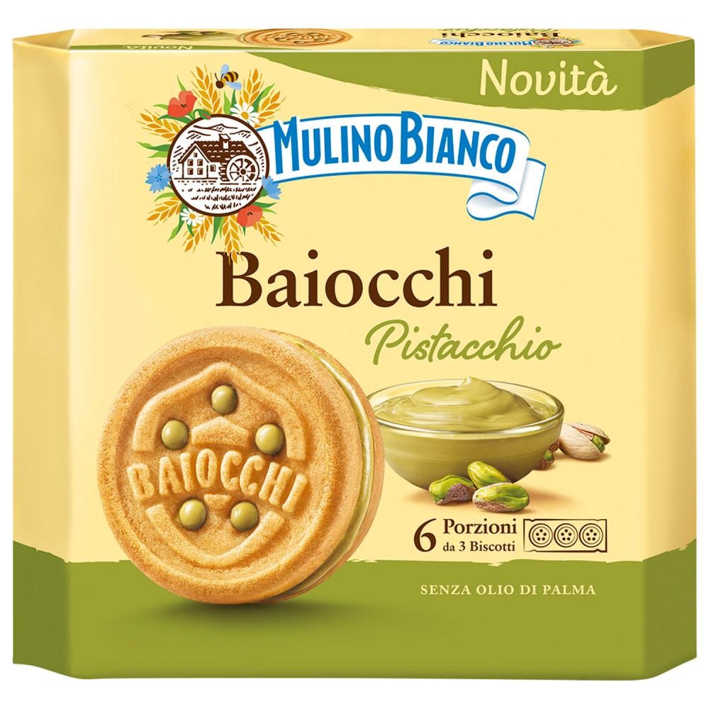 Mulino bianco keks baiocchi pistacchio 2 x 168 g