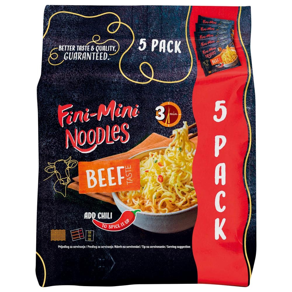 Fini-mini kokošji/goveđi noodles 5x75g/375g