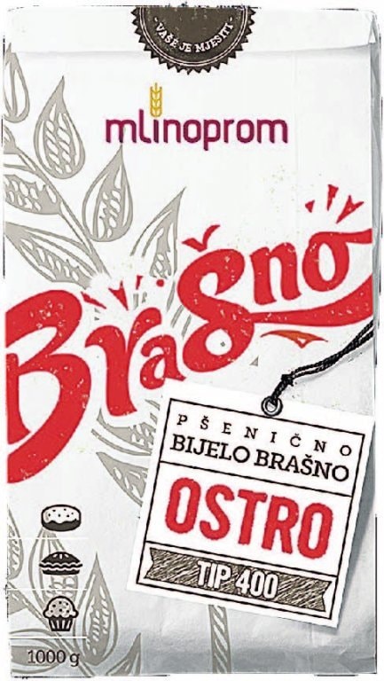 Brašno pšenično bijelo oštro tip 400 1kg