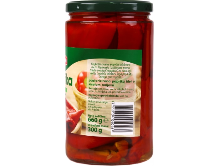 Fileti crvene paprike 300 g (ocijeđene mase)