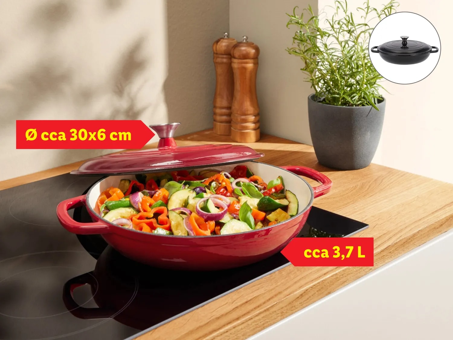 Tava od lijevanog željeza 3,7 L