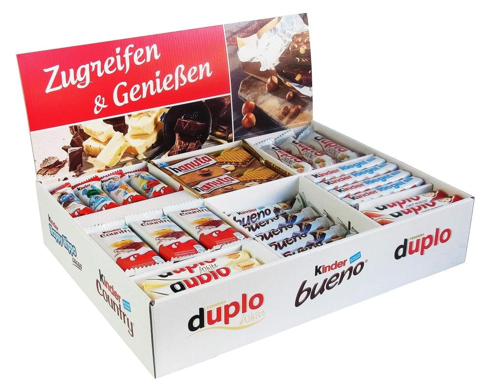 Kinder riegel, kinder bueno, duplo
