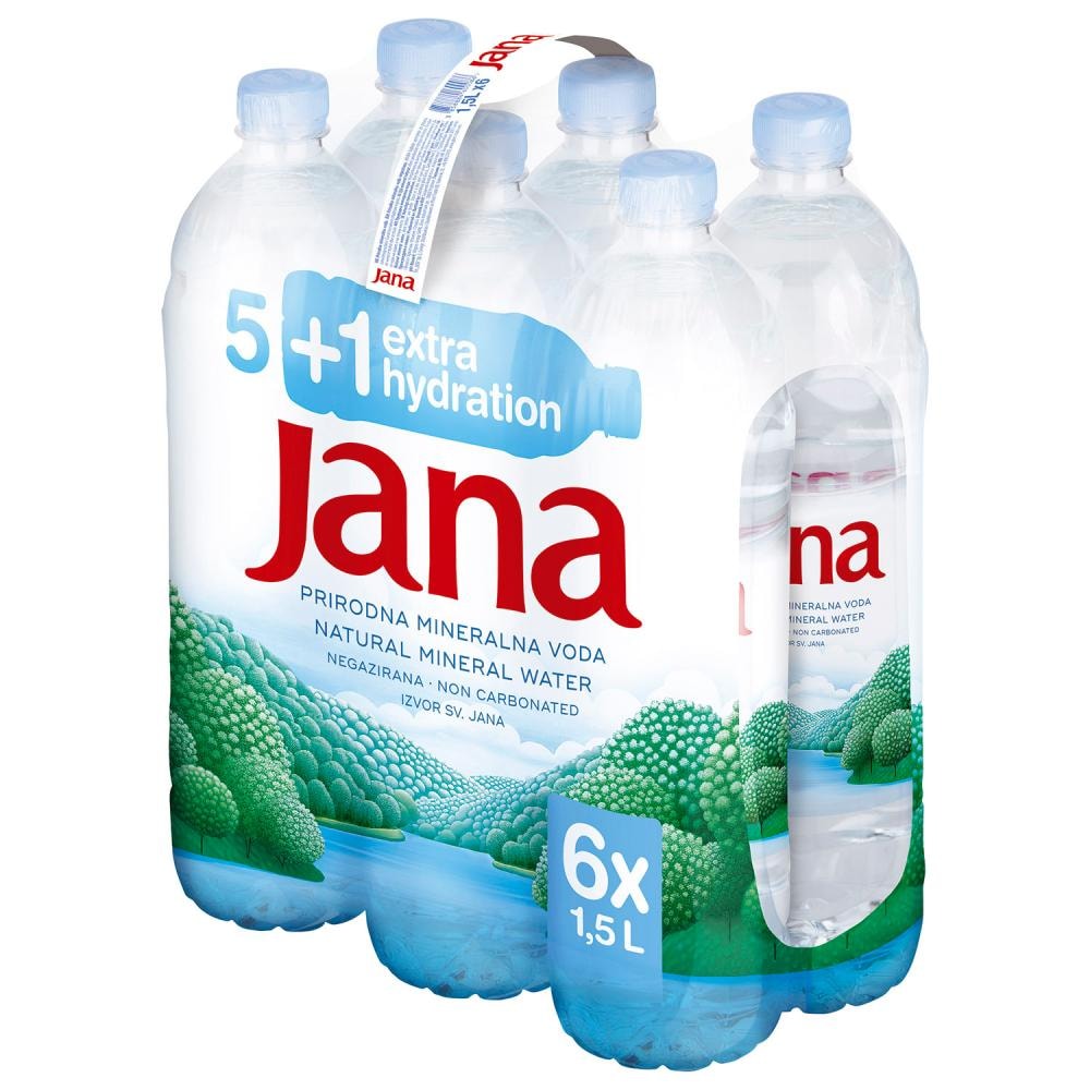 Voda prirodna mineralna 9 l (6 x 1,5 l) Jana