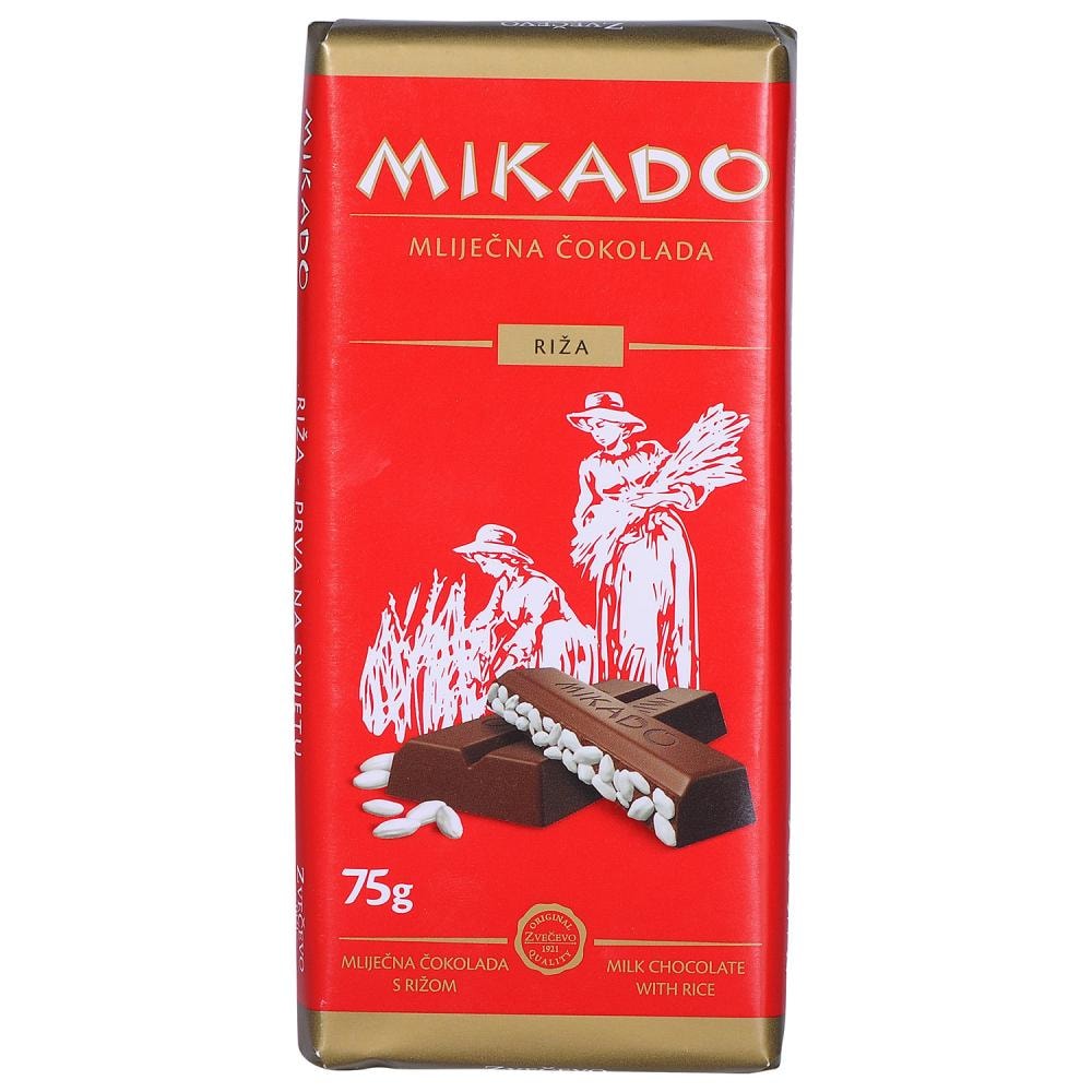 Mikado mliječna čokolada s rižom 75 g