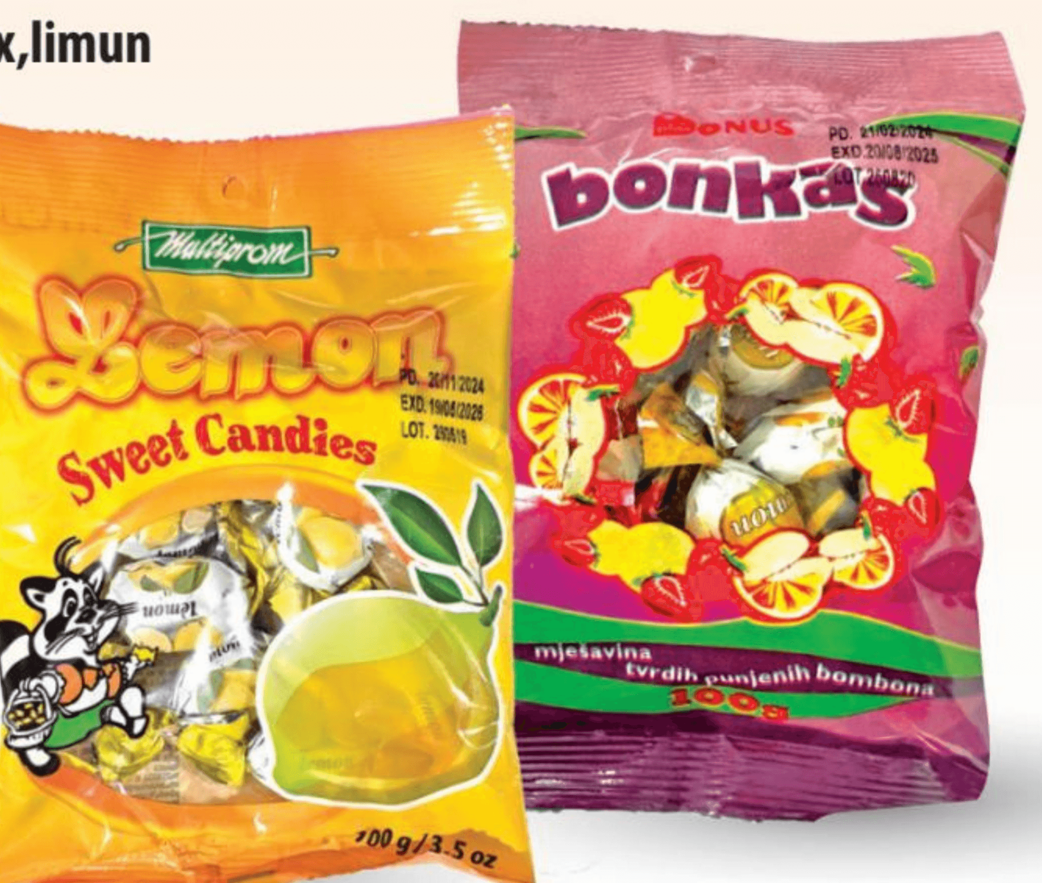 Bomboni voćni mix / lemon sweet candies 100 g