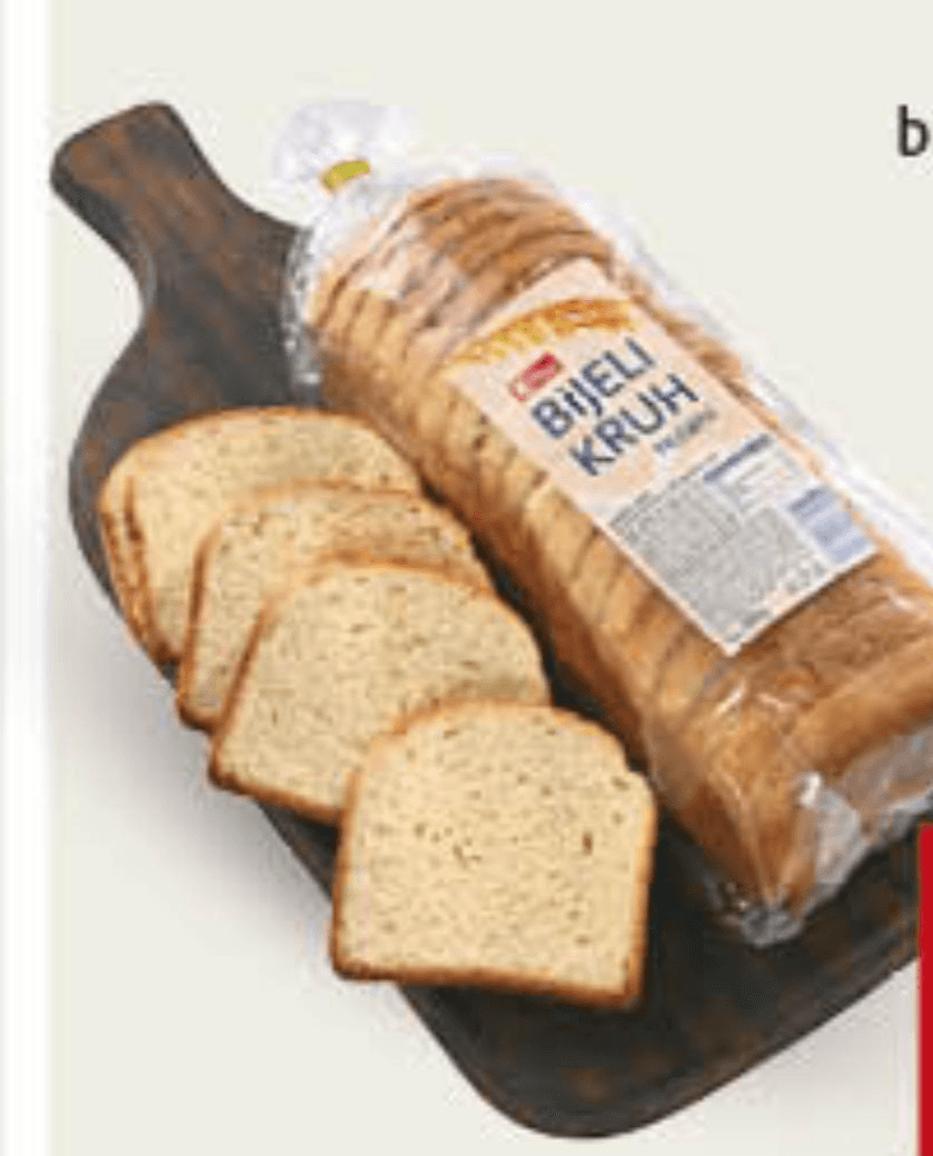 K plus kruh bijeli rezani 580g