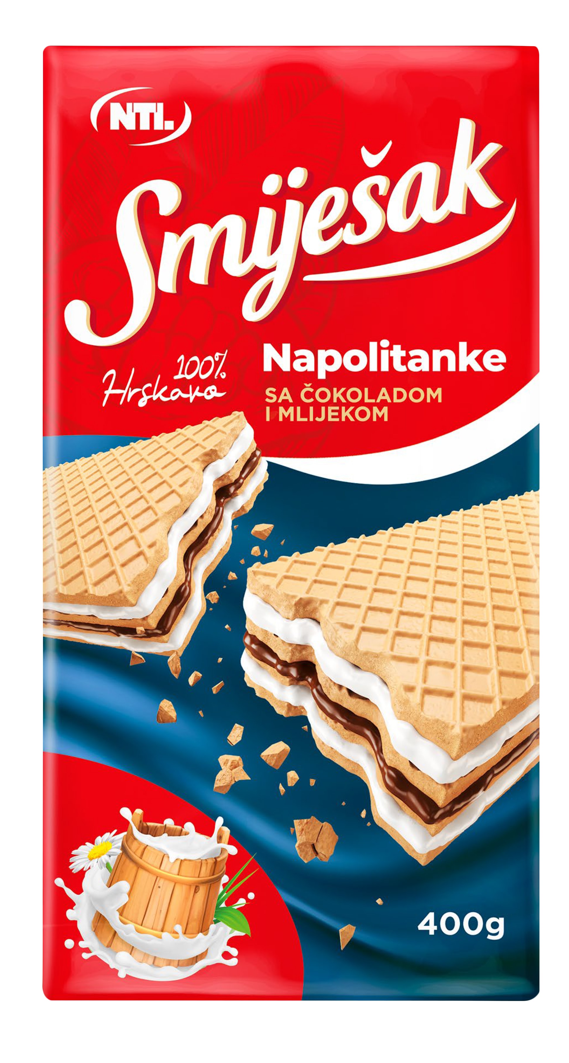 Napolitanke s mlijekom i čokoladom 400 g
