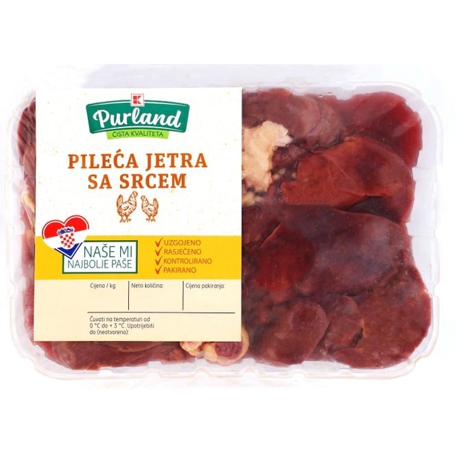 Pileća jetra sa srcem cca 600g