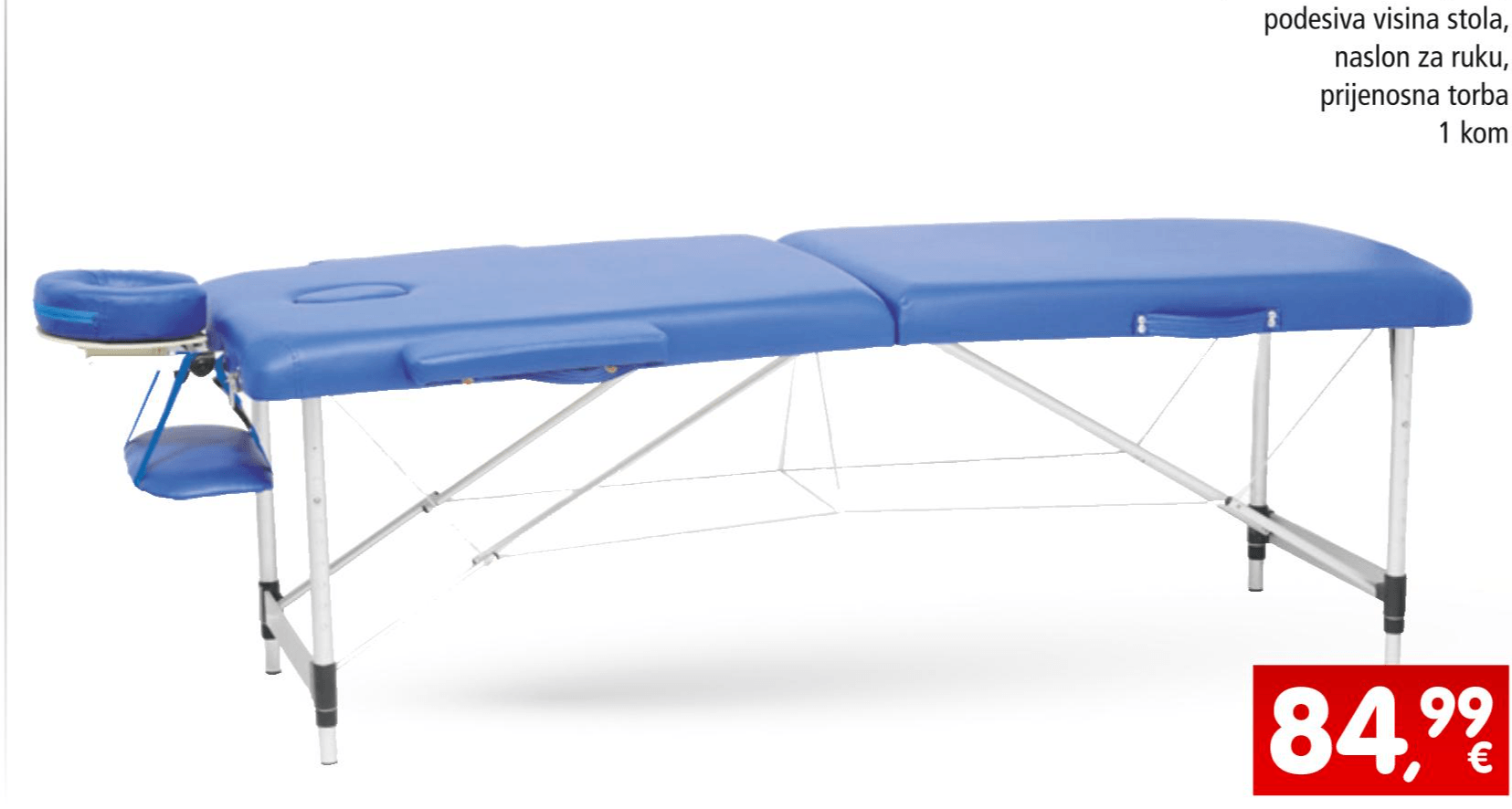 Aluminijski masažni stol 34079 1 kom
