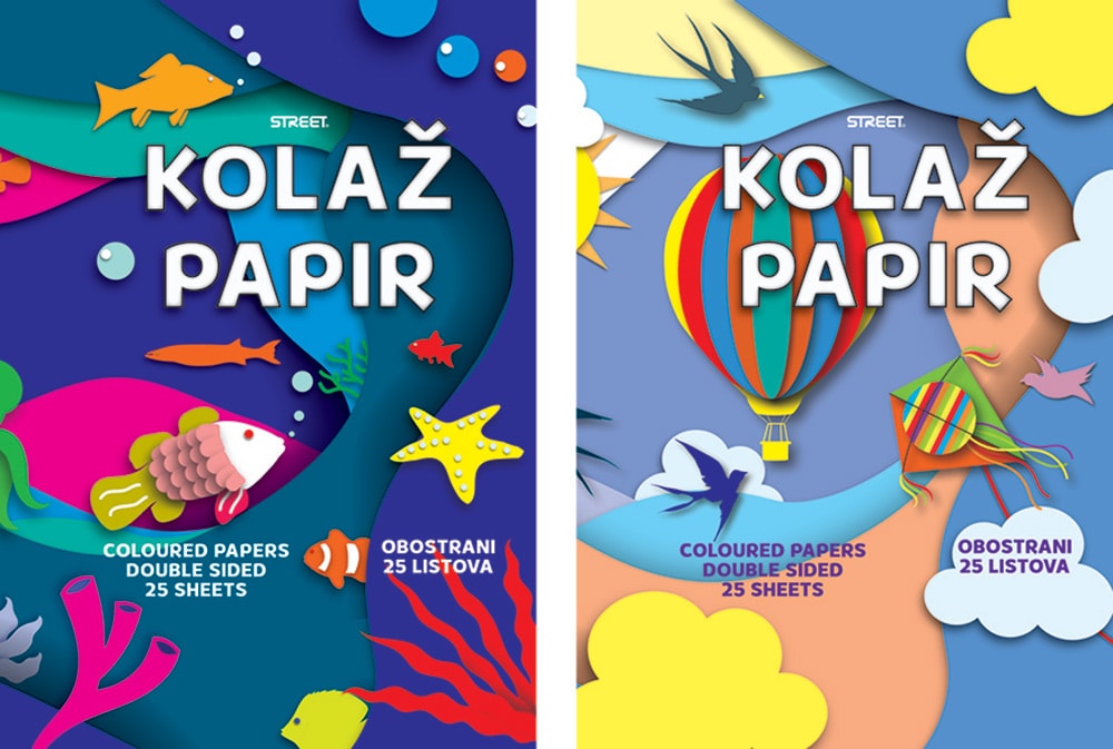 Kolaž papir obostrani 25 listova, A4