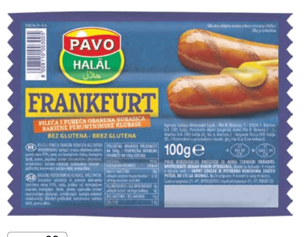 Hrenovke frankfurt 100g