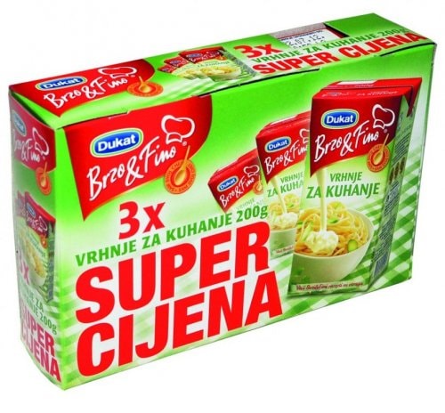 Vrhnje za kuhanje 3x200 g