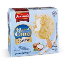 Sladoled štapići kokos/lješnjak 4 KOM, 202 g