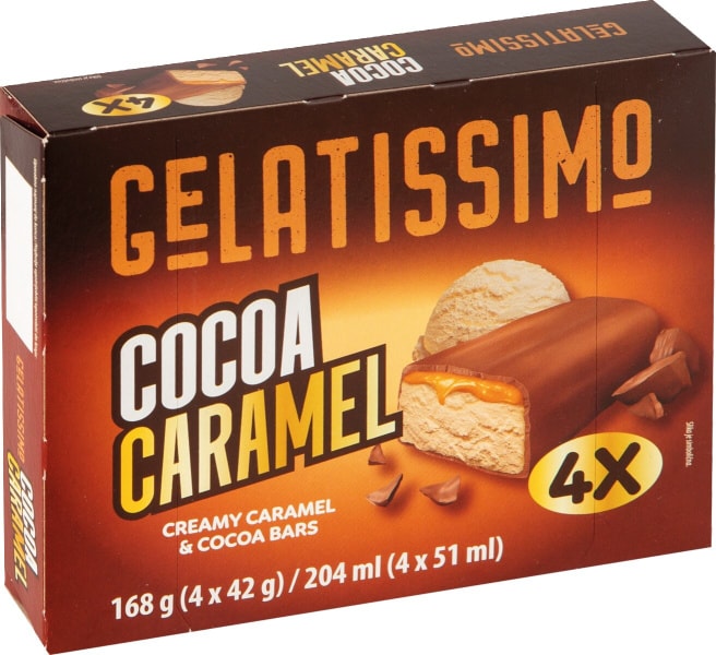 Gelatissimo sladoled caramel bar 4x51ml