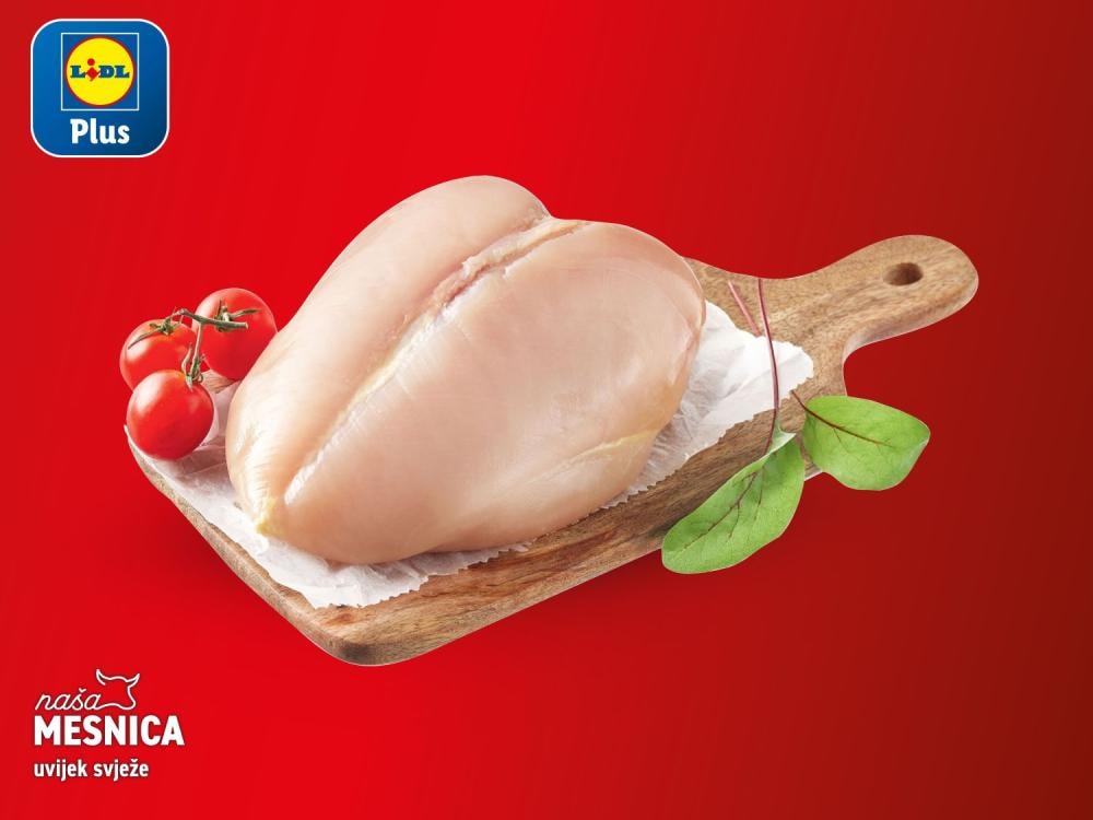 Svježa pileća prsa bez kože cca 500 g