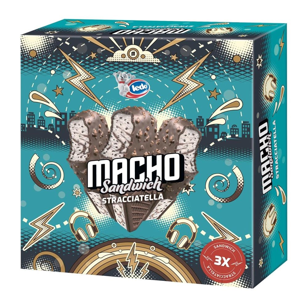 Macho sandwich straccitella 3x129ml