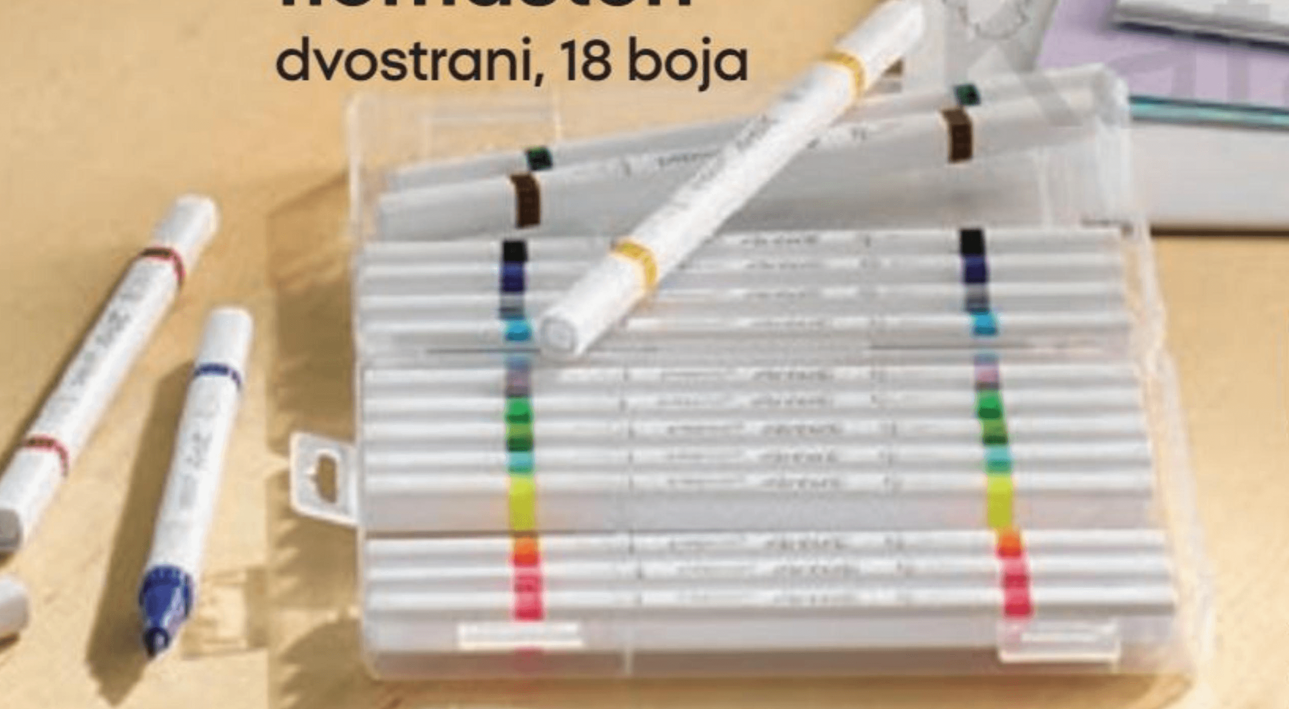 Tanki flomasteri 18 boja
