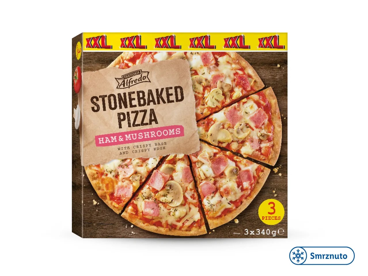 Pizza sa šunkom i gljivama xxl 3 x 340 g