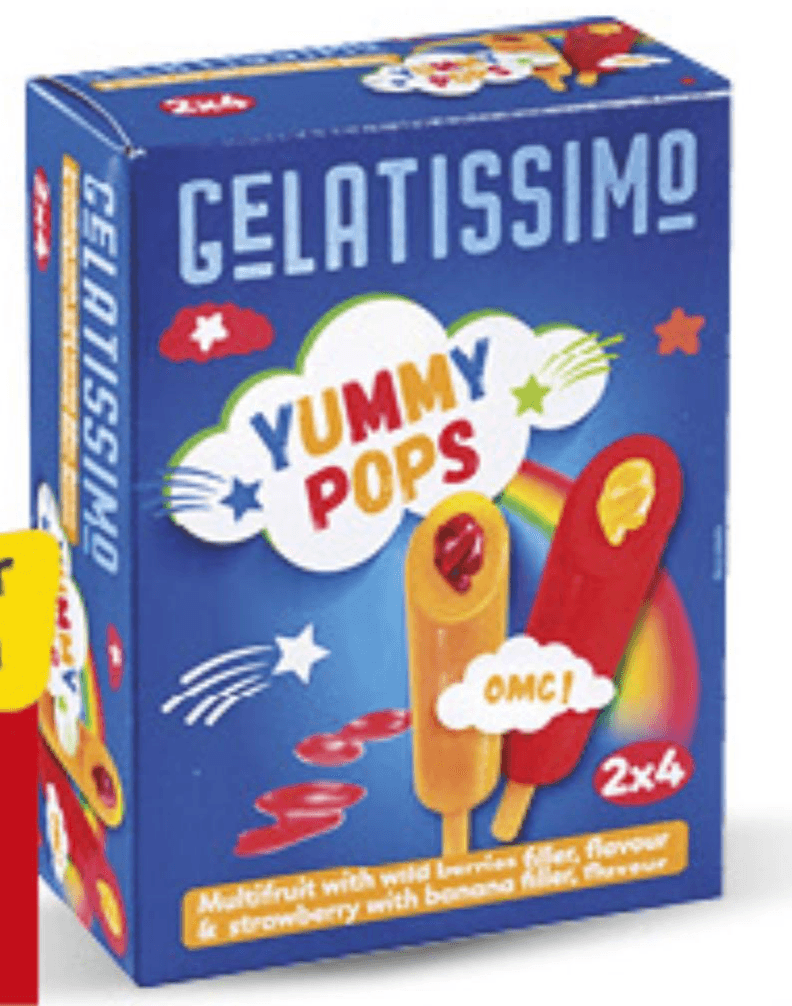 Gelatissimo sladoled yummy pops 8x66ml, pak